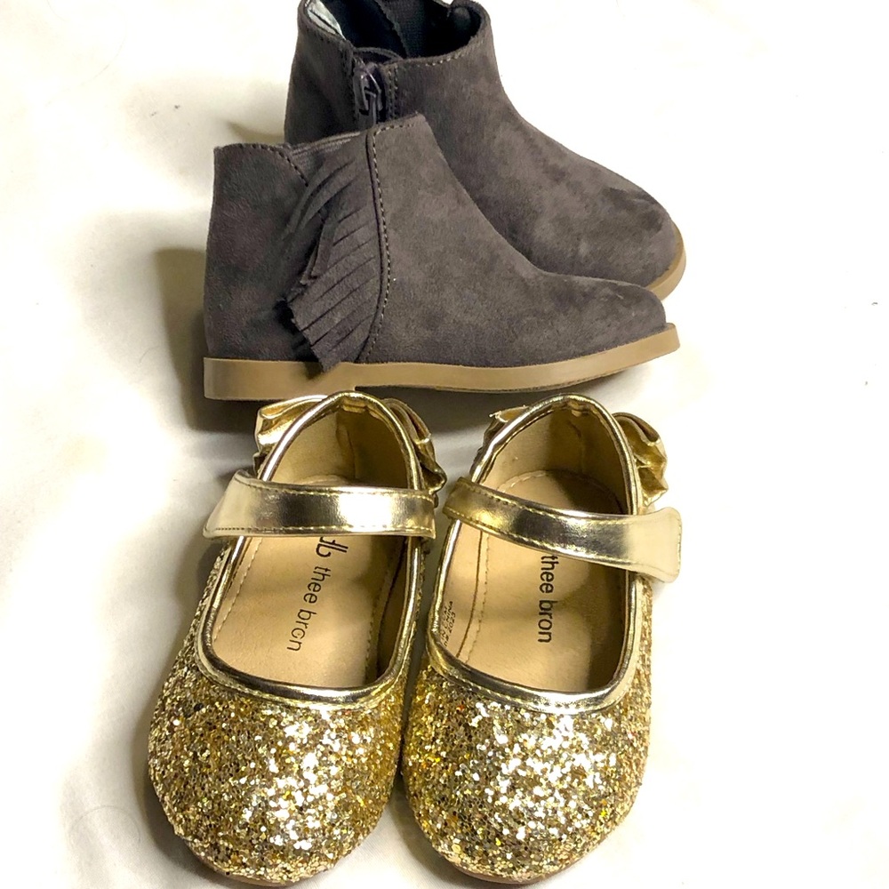 thee Bron school dress ballet mary jane flats shoes and gray booties